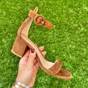 Gianvito Rossi Brown Texas Ankle Strap Sandals Open Toe 37.5